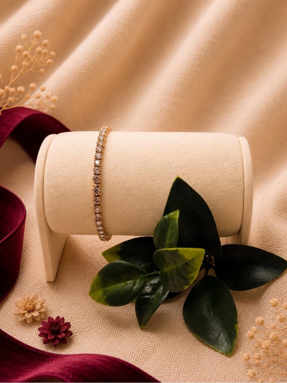 Gold Crystal Tennis Bracelet - Women Jewelry